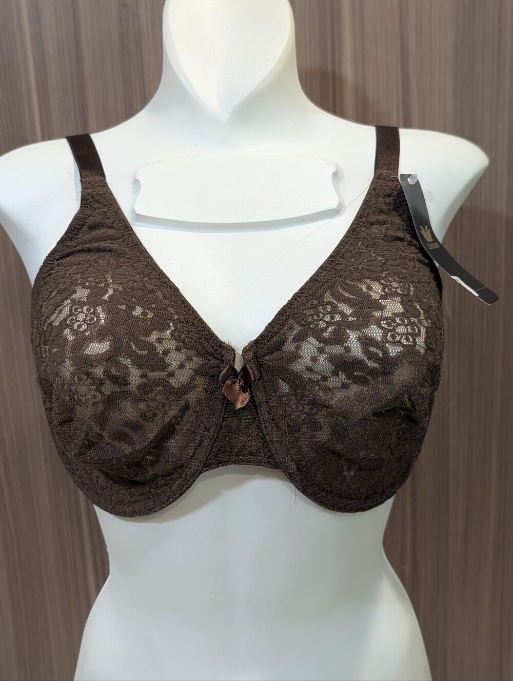 NWT Wacoal Brown Floral Lace Underwire Bra 38D #65149